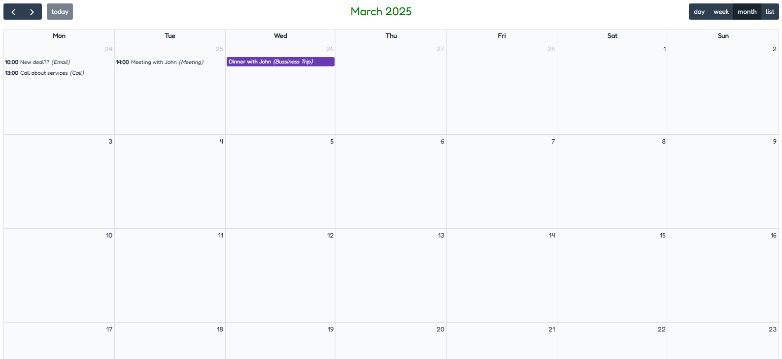 Activity-Calendar